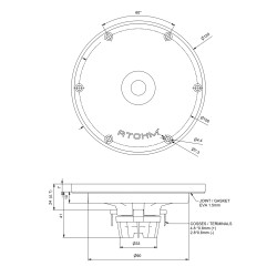 Tweeter Atohm WSD20 DND 04F - Dimensions